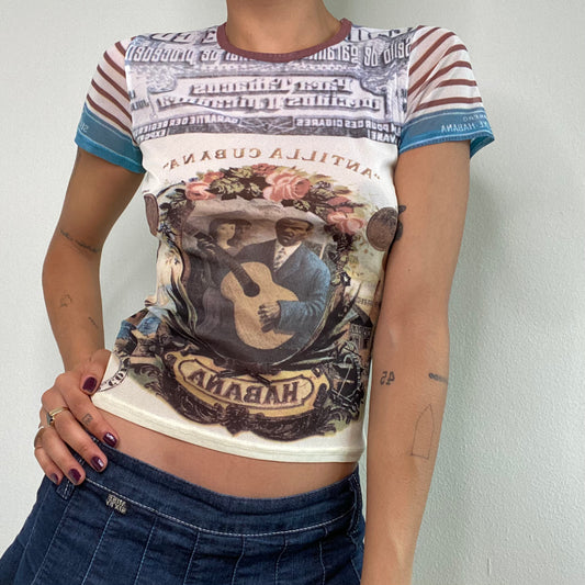 Vintage 90's Archive Cop Copine Mesh Baby Tee (S)