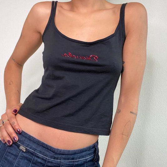 Vintage 90's Goth Black Devil Cami Top(M)