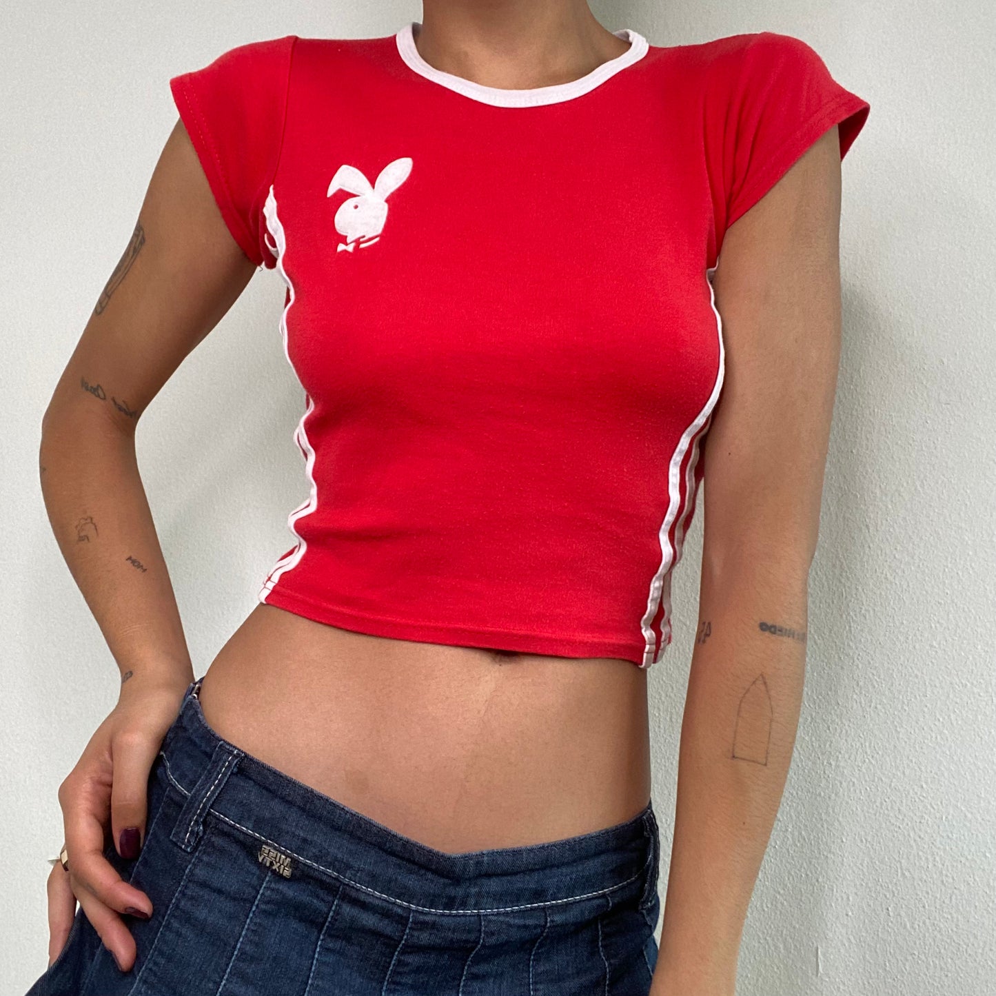 Vintage 90's Playboy Sporty Red Baby Tee (XS/S)