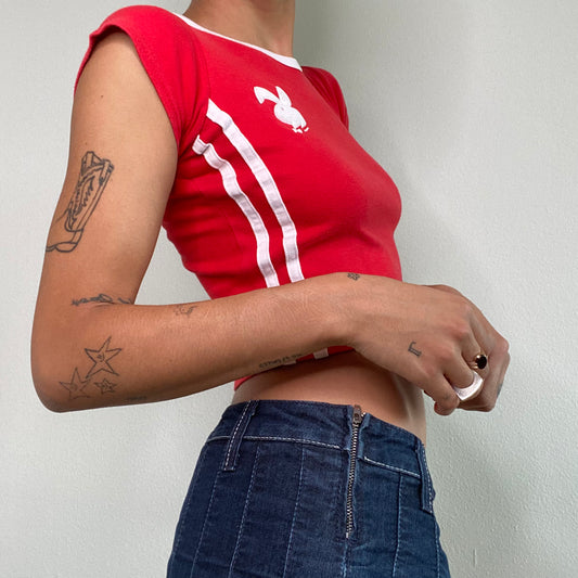 Vintage 90's Playboy Sporty Red Baby Tee (XS/S)