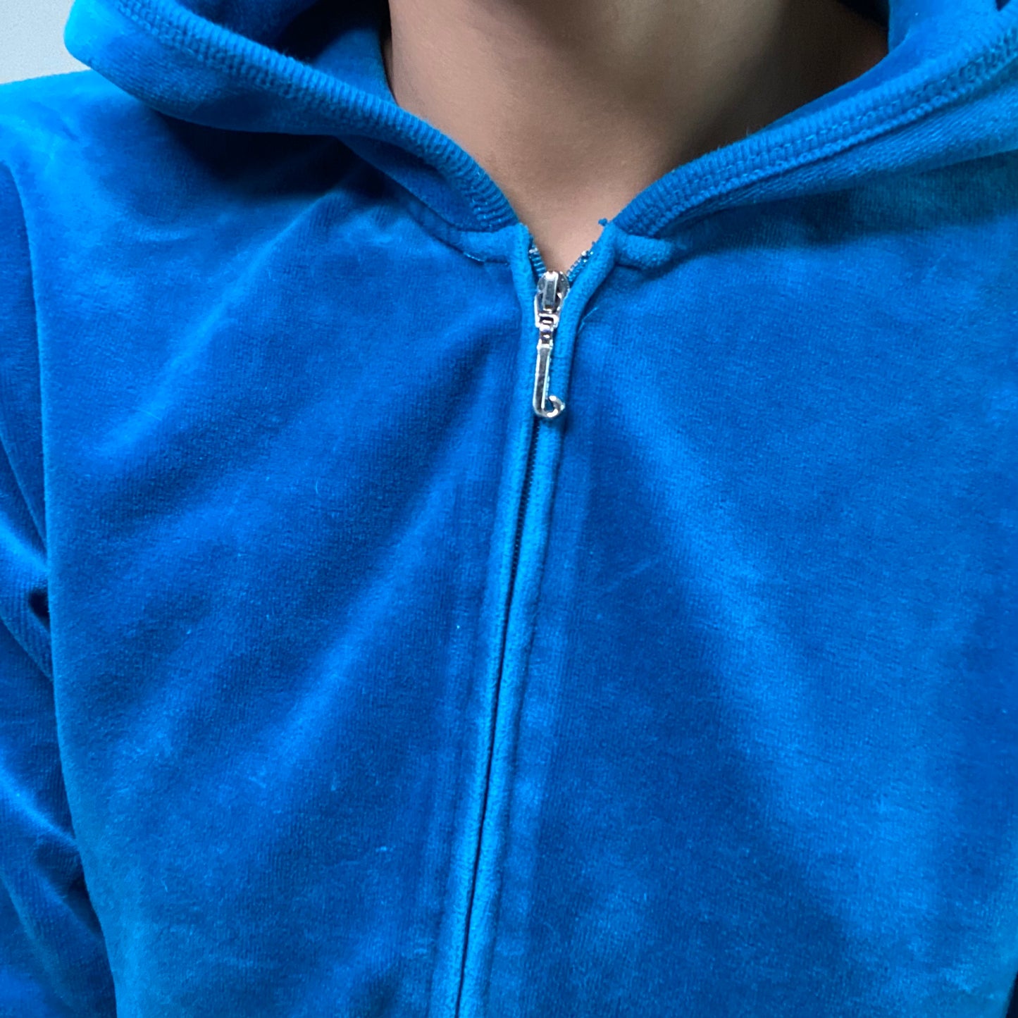 Vintage Y2K Archive Juicy Couture Blue Velvet Zipper Hoodie (M)