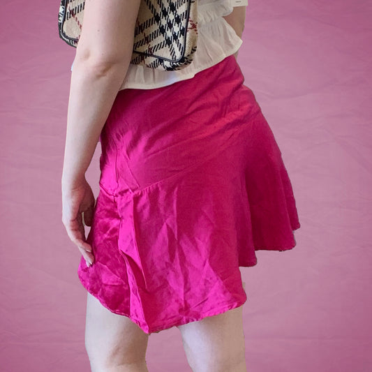 Vintage Y2K Hot Pink Silky Skirt