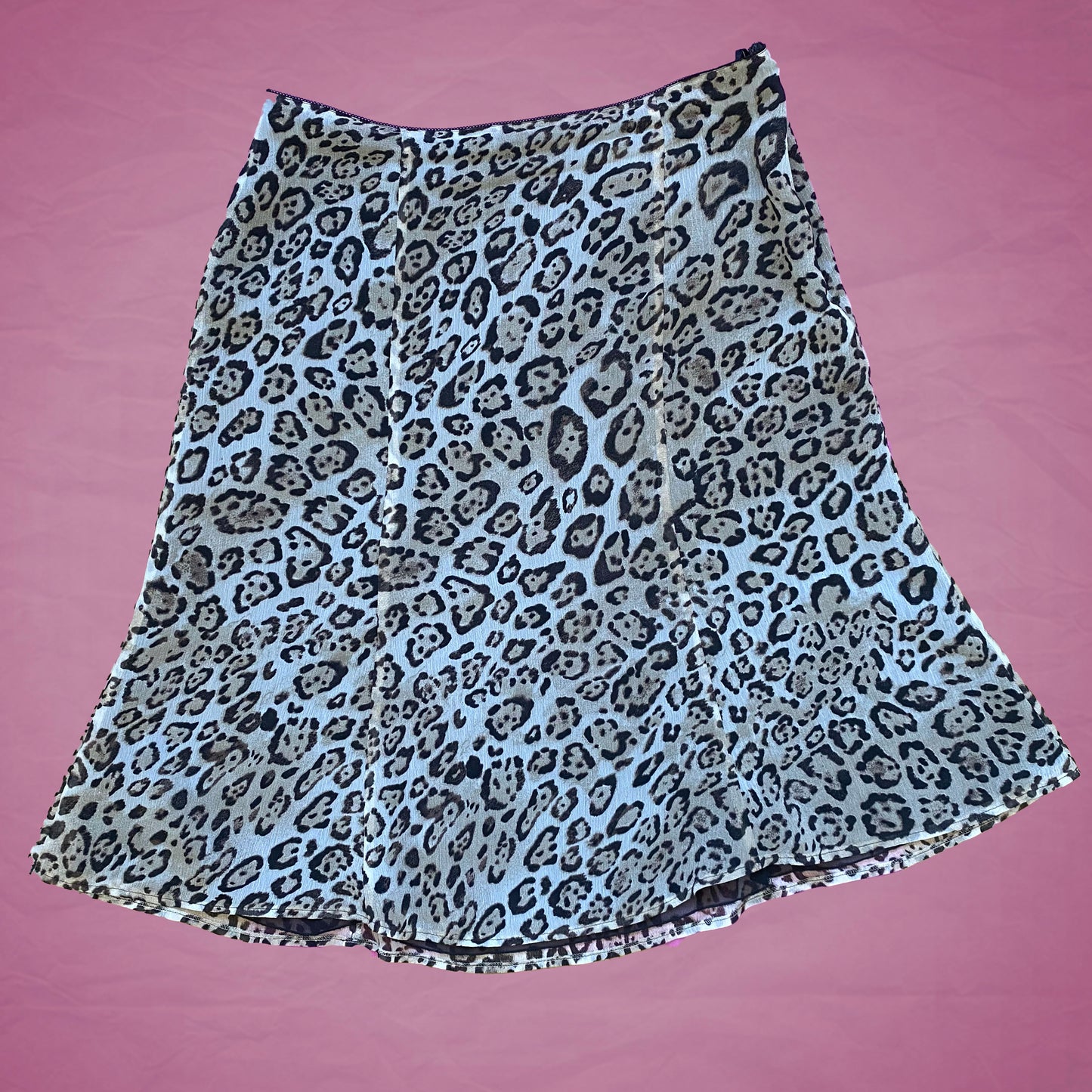 Vintage 90's Cheetah Print Midi Skirt