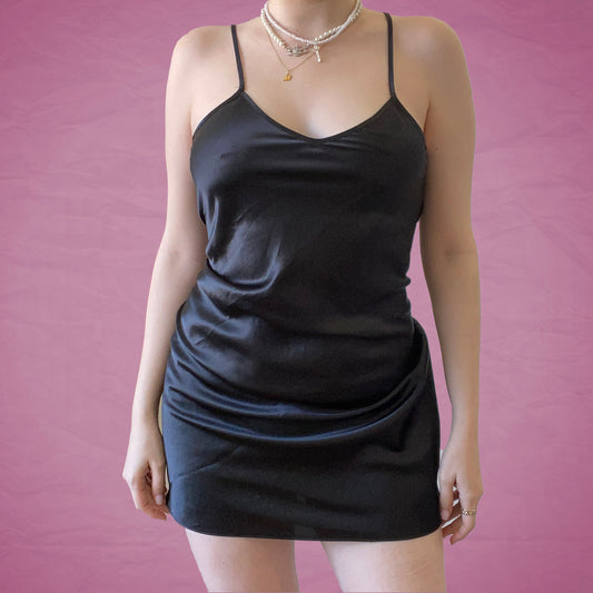 Vintage 90s Black Slip Dress