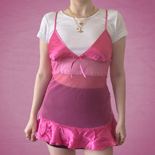 Vintage Y2K Pink Sheer Slip