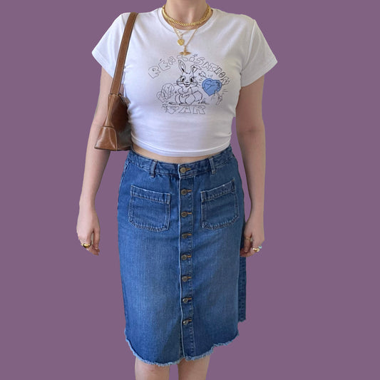 Vintage 90's Denim Midi Skirt