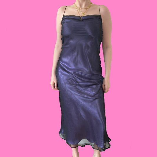 Vintage 90's Purple Mesh Maxi Dress