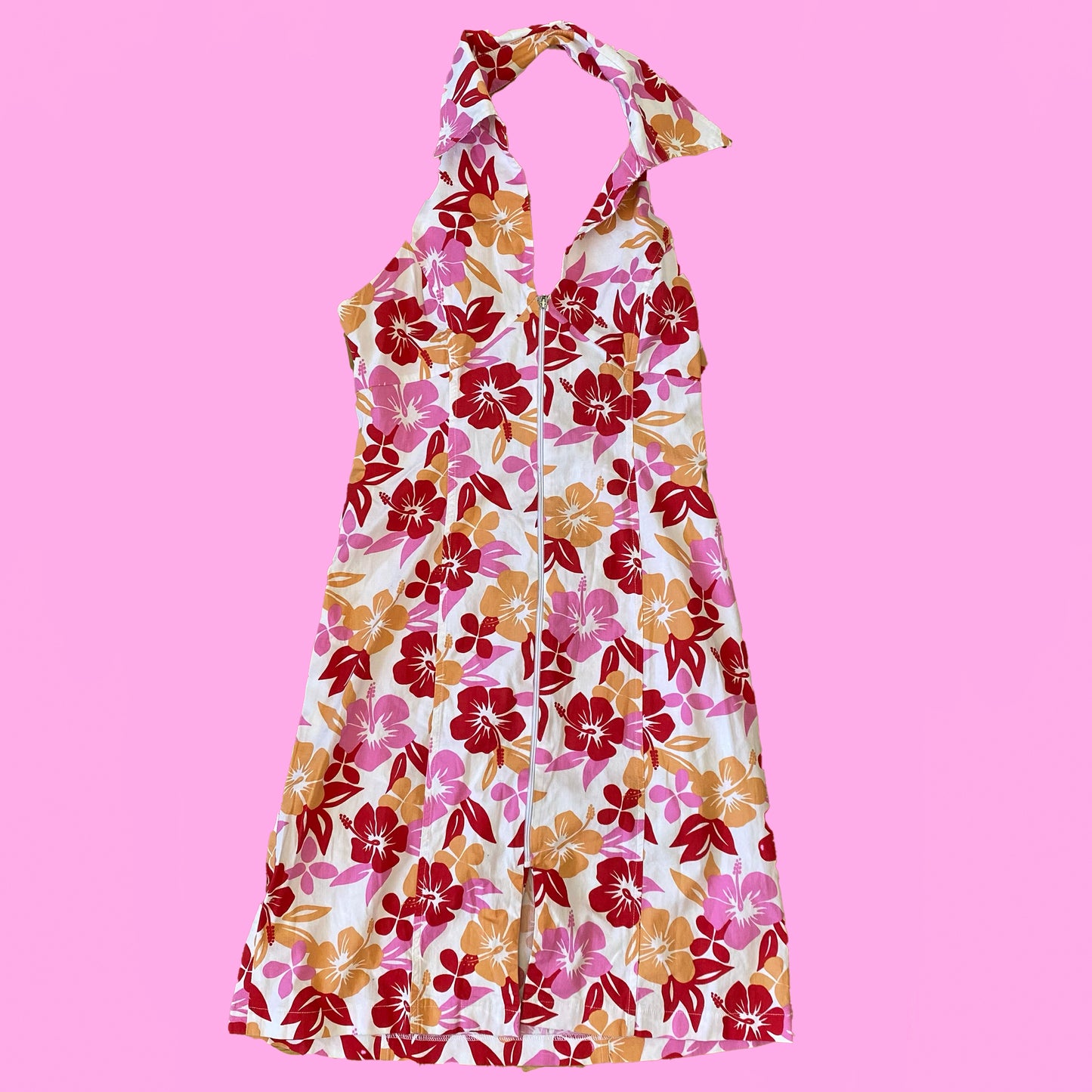 Vintage Y2K Hawaiian Print Dress