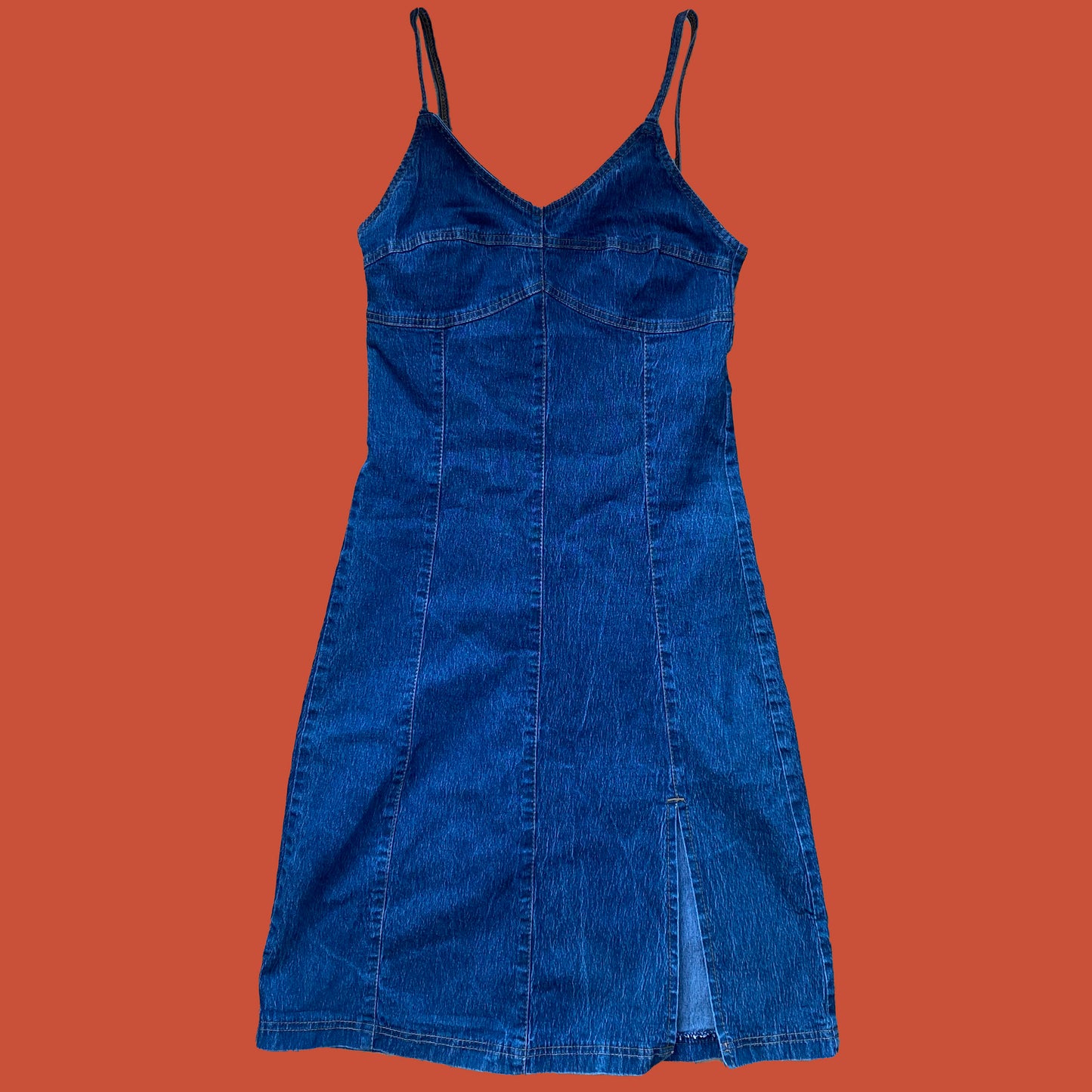 Vintage 90's Denim Mini Dress with Slit