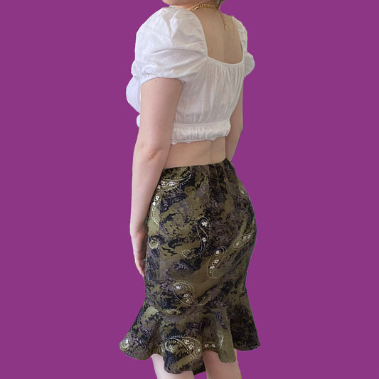 Vintage Y2K Paisley Midi Skirt