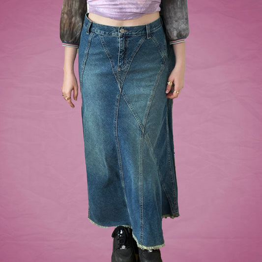 Vintage 90's Denim Maxi Skirt