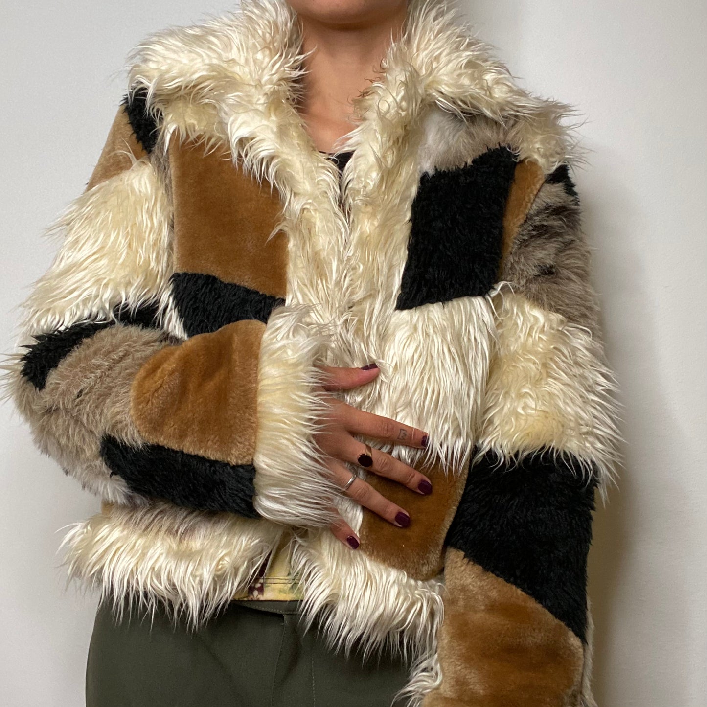 Vintage 90's Almost Famous Shaggy Faux Fur Jacket (S/M)