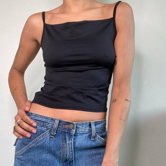 Vintage 90's Clubwear Black Backless High Neck Top (S/M)