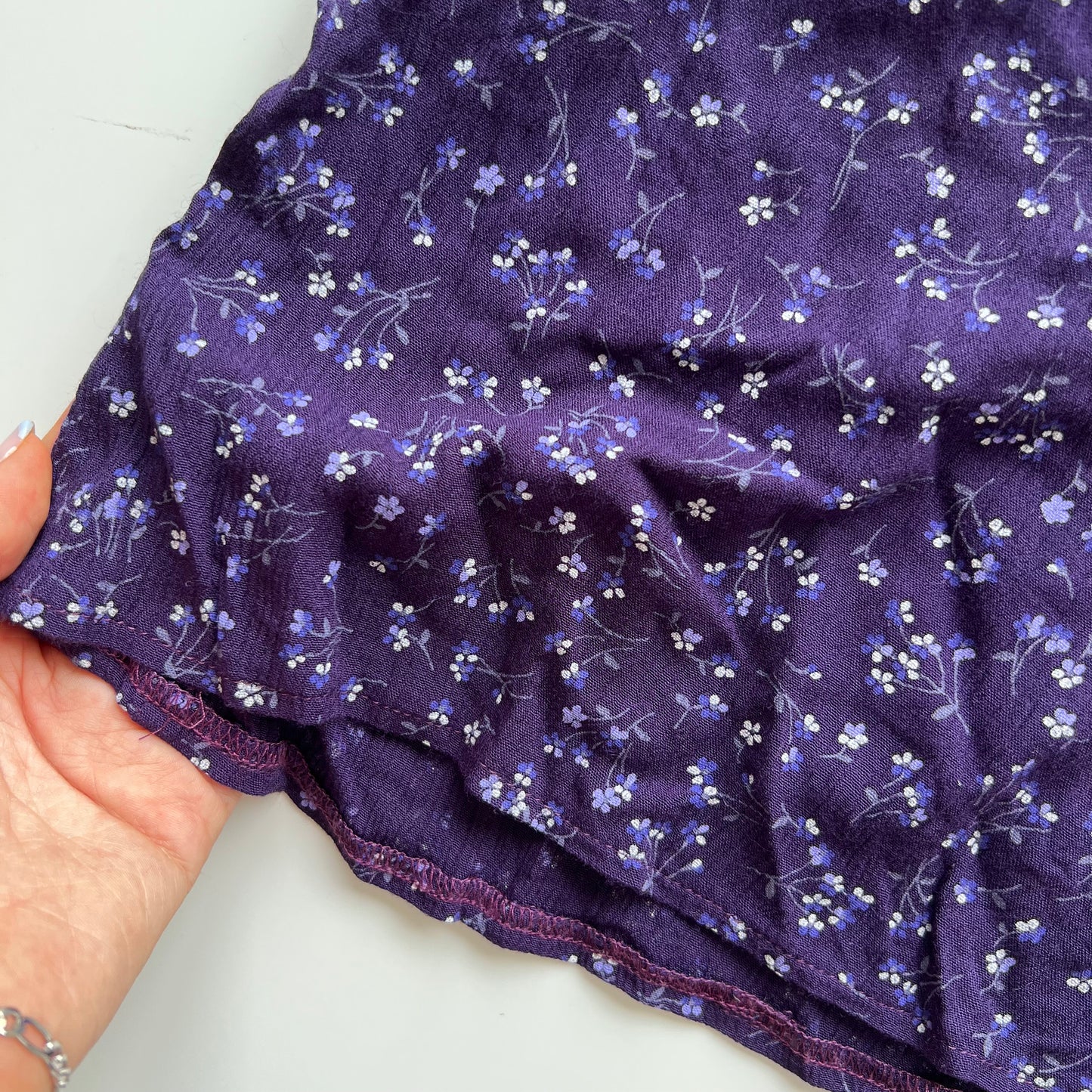 Vintage 90's Romantic Purple Floral Milkmaid Dress (36 EU / UK 8 / US 4)