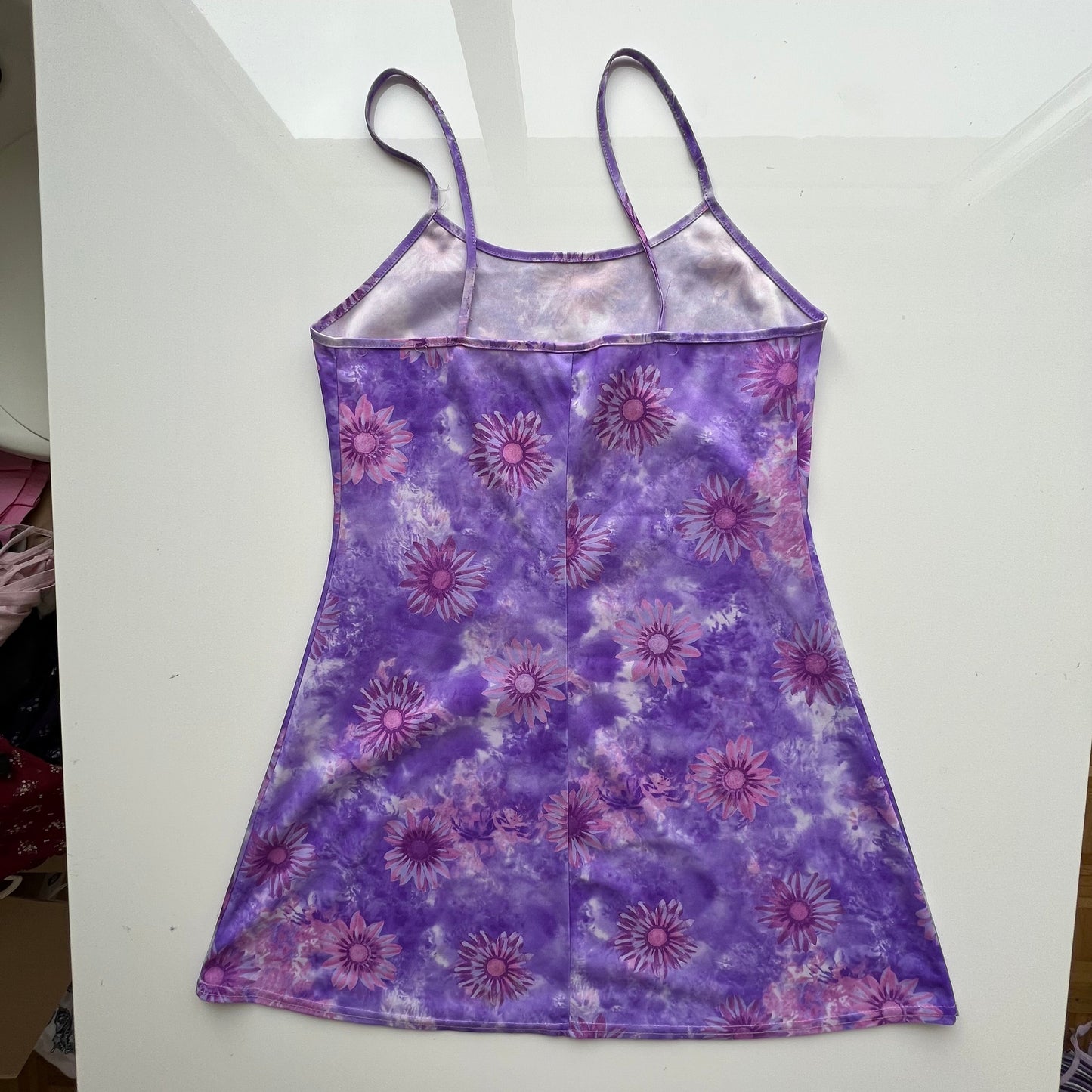 Vintage 90's Hippie Purple Sunflower Dress (M)