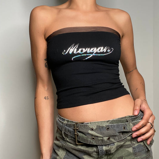 Vintage 90's Morgan De Toi Black Logo Tube Top (XS/S)