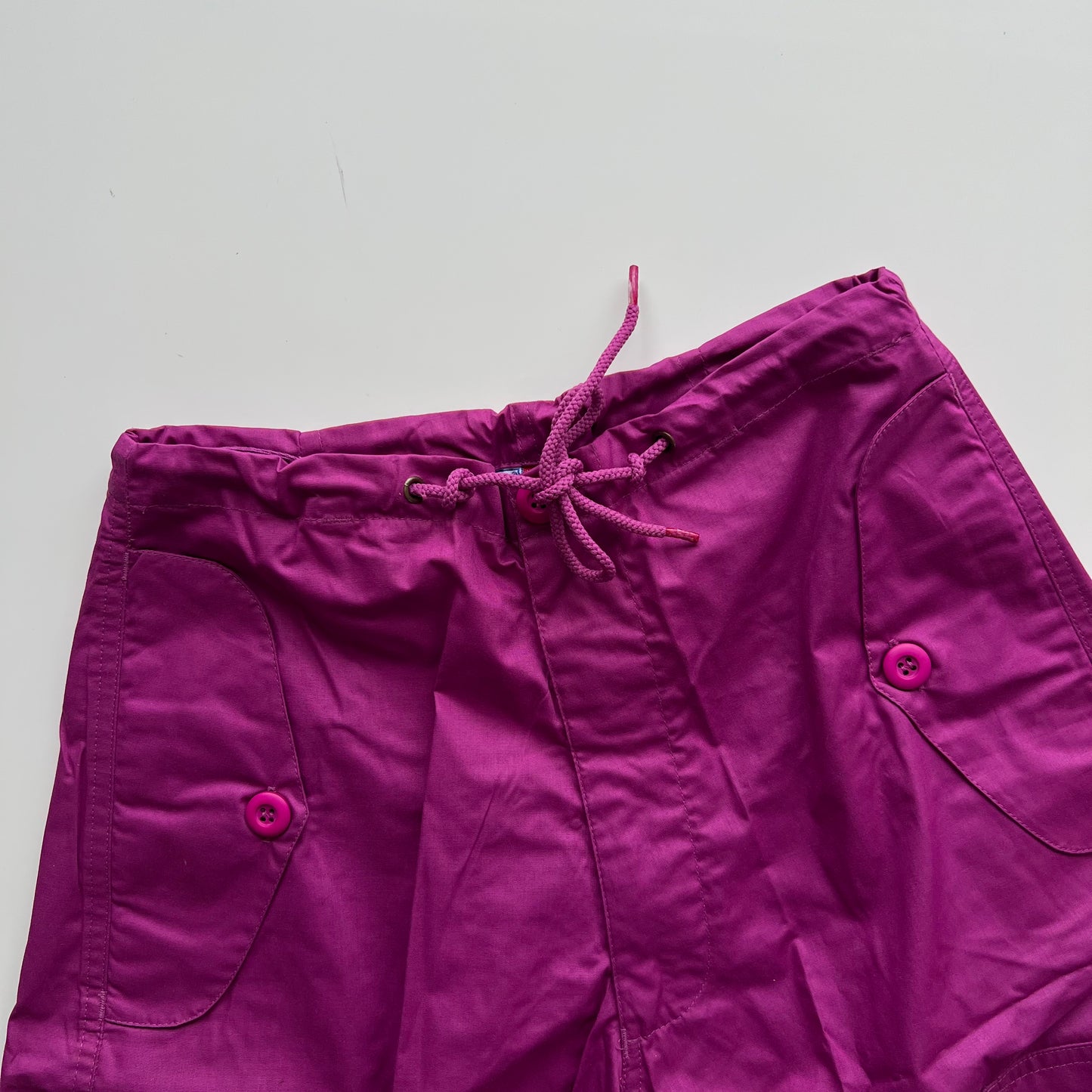 Vintage 90's Archive Magenta Parachute Baggy Cargo Pants (XXS-XS-S)