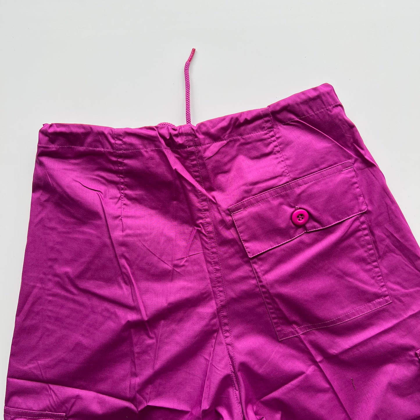 Vintage 90's Archive Magenta Parachute Baggy Cargo Pants (XXS-XS-S)