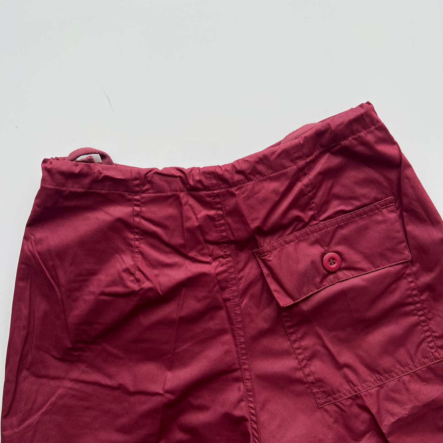 Vintage 90's Archive Bordeaux Parachute Baggy Cargo Pants (XXS-XS-S)