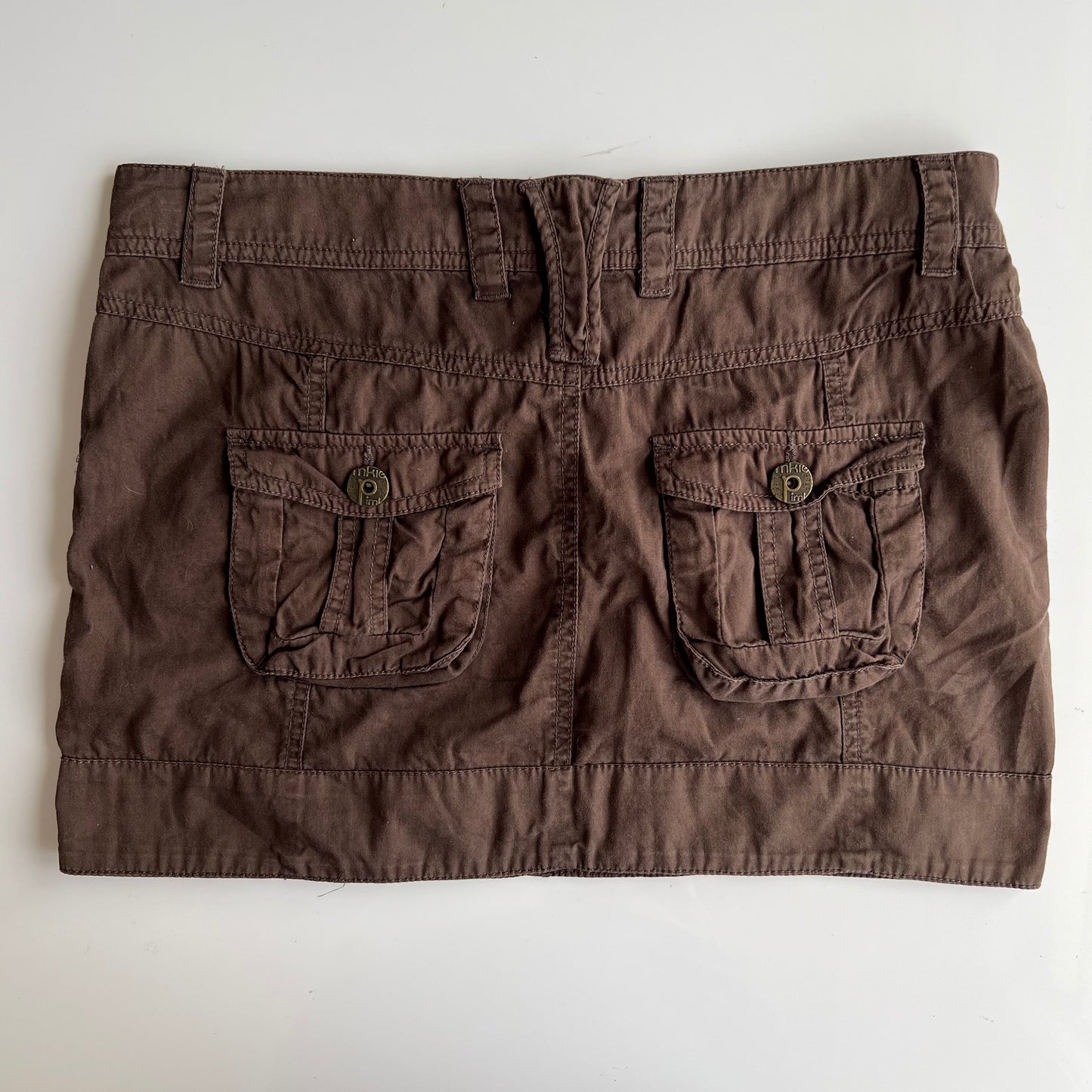 Vintage 90's Brown Cargo Mini Skirt (36 EU / UK 8 / US 4)