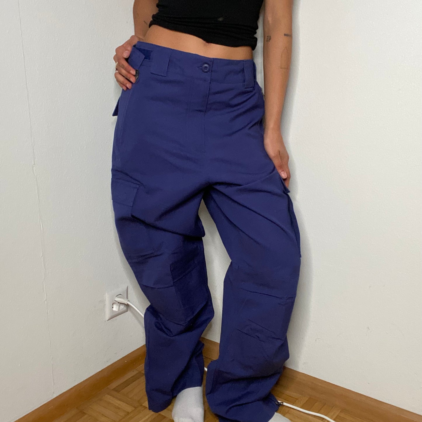 Vintage 90's Archive Baggy Blue Workwear Cargo Pants (XS-M)