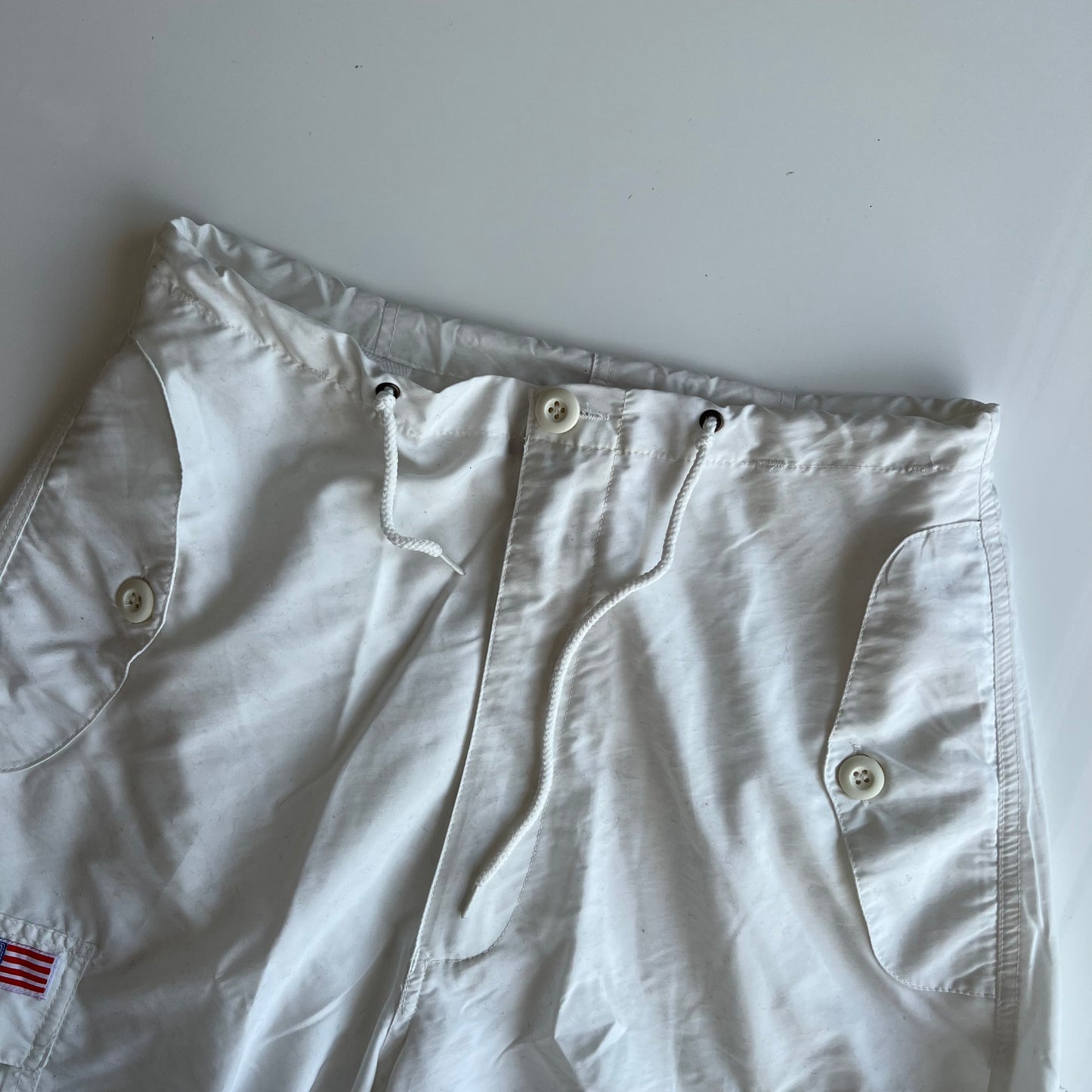 Vintage 90's Archive White Parachute Baggy Cargo Pants (XS-S-M)