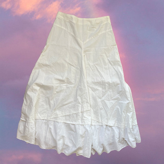 Vintage 90's Boho White Maxi Skirt (36 EU / UK 8 / US 4)