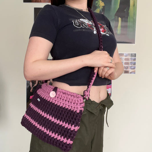 Vintage 90's UNIF Style Lilac and Purple Crochet Crossbody