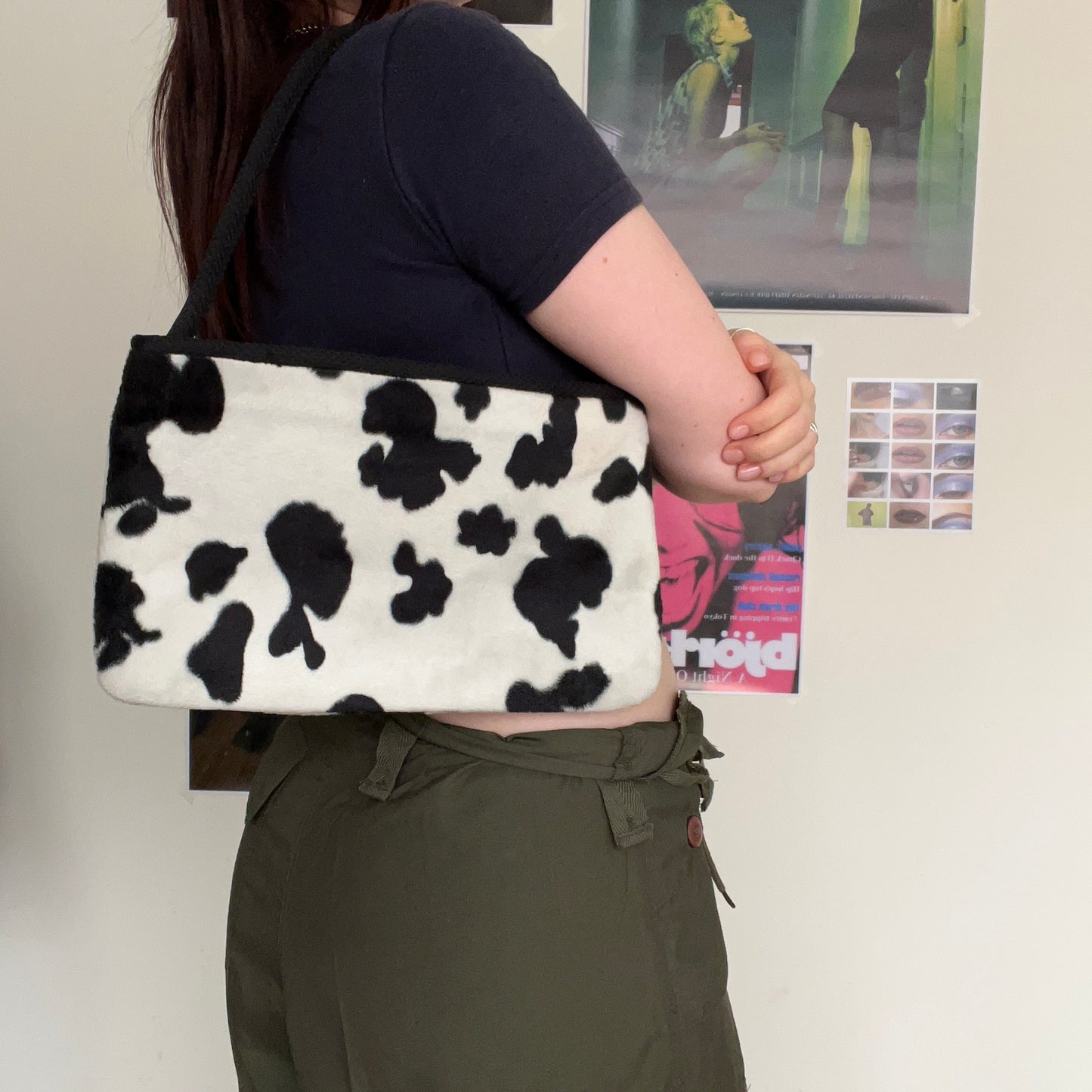 Vintage 90's Funky Cow Print Shoulder Bag