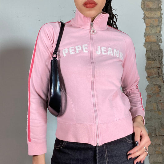 Vintage 2000's Pepe Jeans Pink Zip Up Sweater (S/M)