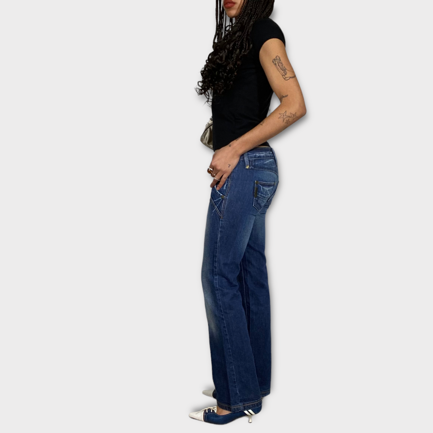 Vintage 90's Model Off Duty Straight Leg Low Rise Jeans (S
