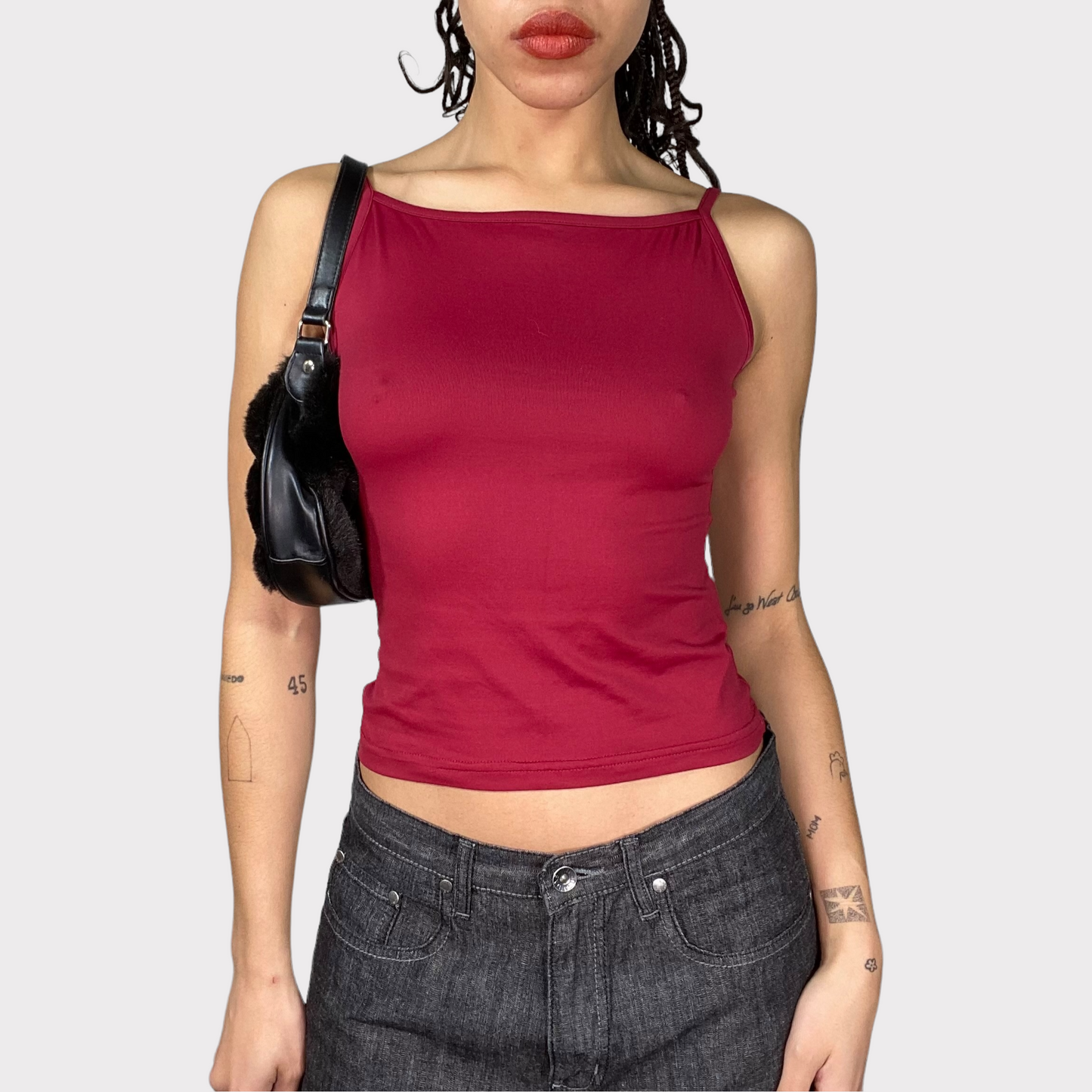 Vintage 2000's Black Faux Fur Small Shoulder Bag