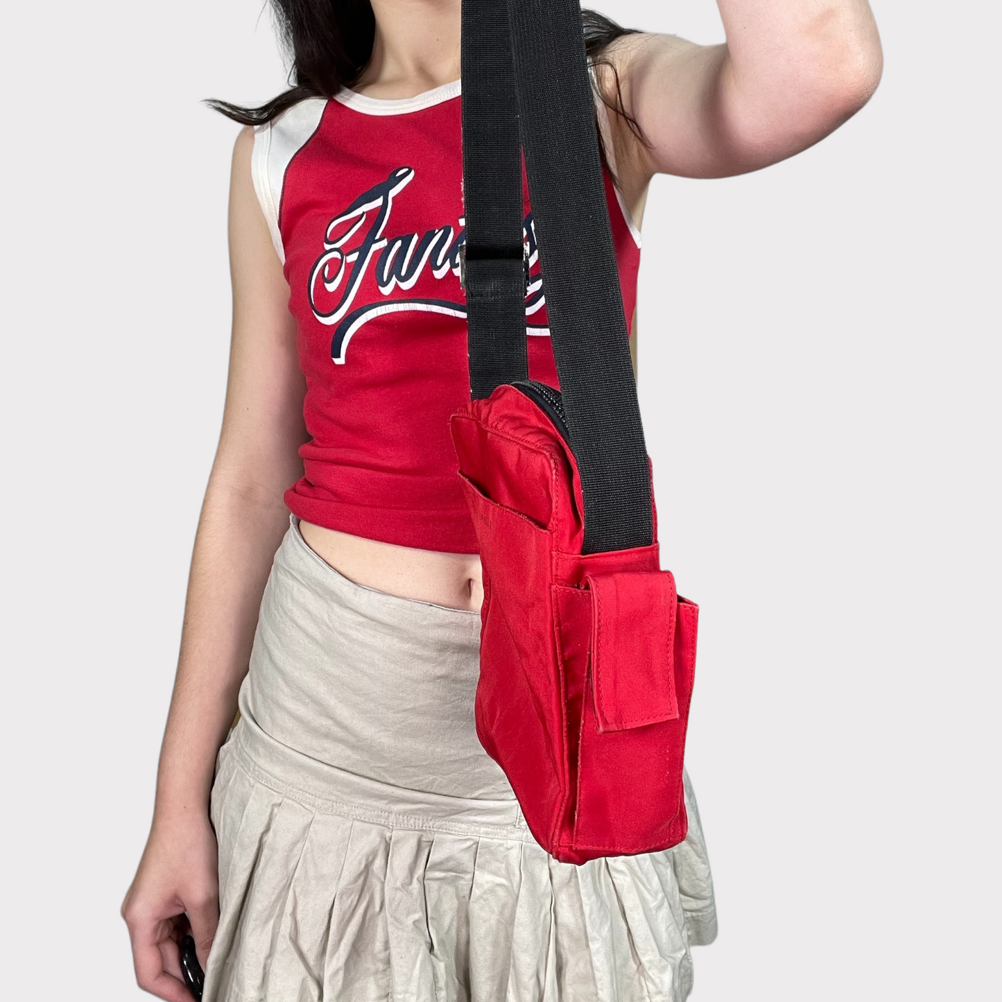 Vintage 90's Cyber Red Small Messenger Crossbody Bag