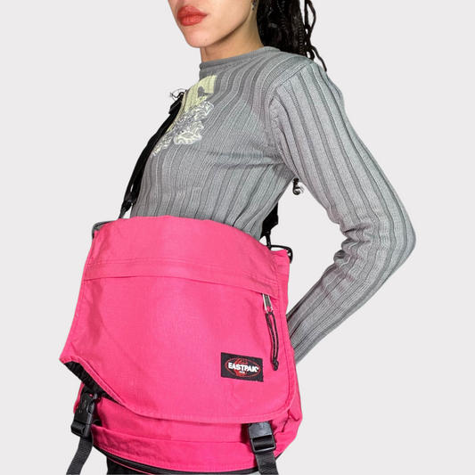 Vintage 90's Eastpack Hot pink messenger Crossbody Bag