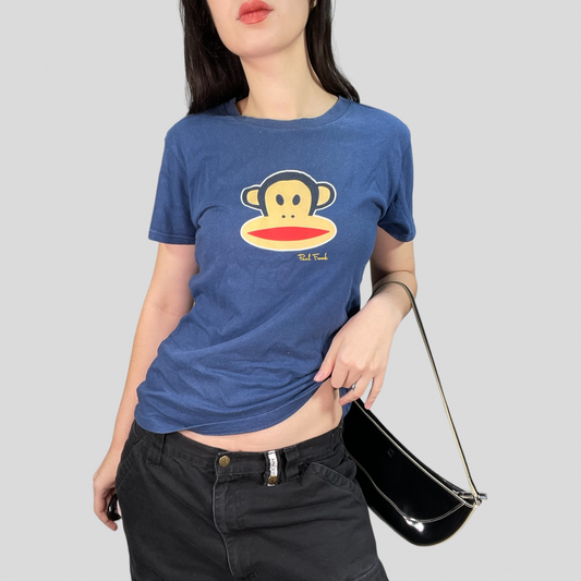 Vintage 2000's Paul Frank Blue Shirt with Monkey Print (M)