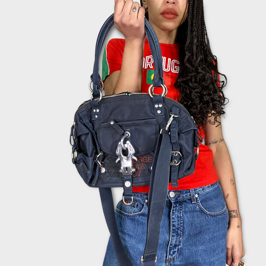 Vintage 2000's George Gina and Lucy Navy Blue Shoulder and Crossbody Bag