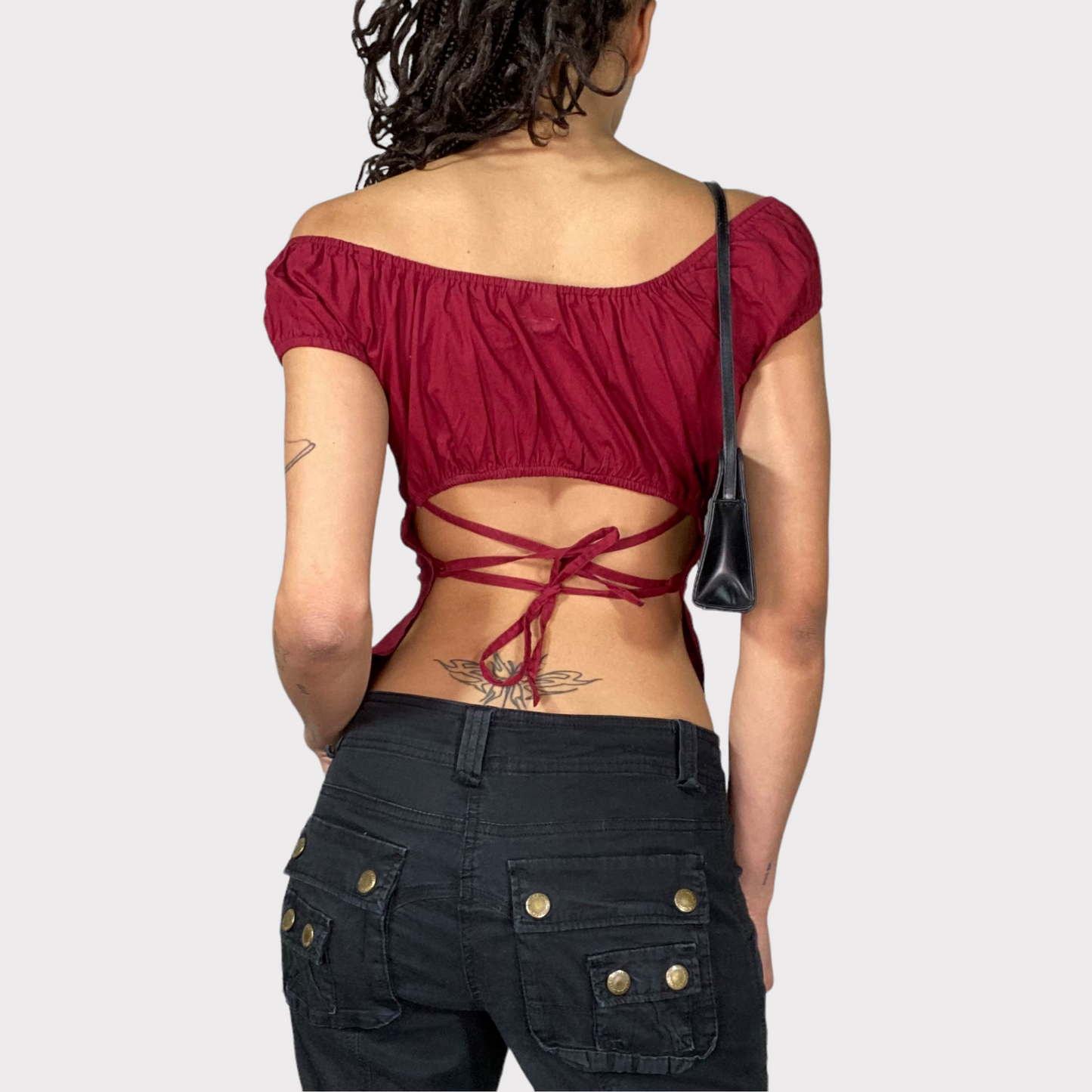 Vintage 90's Milkmaid Bordeaux Red  Backless Top (S)