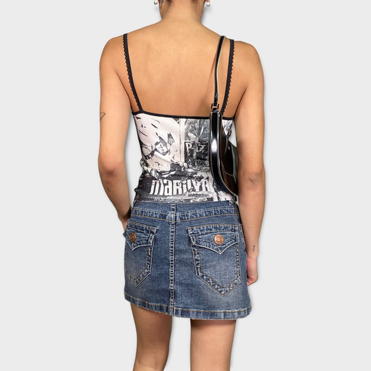 Vintage 90's Classic Denim Mini Skirt (S)