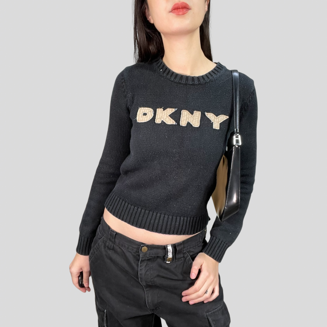 Vintage 90's Archive DKNY Black Knit Sweater (S)