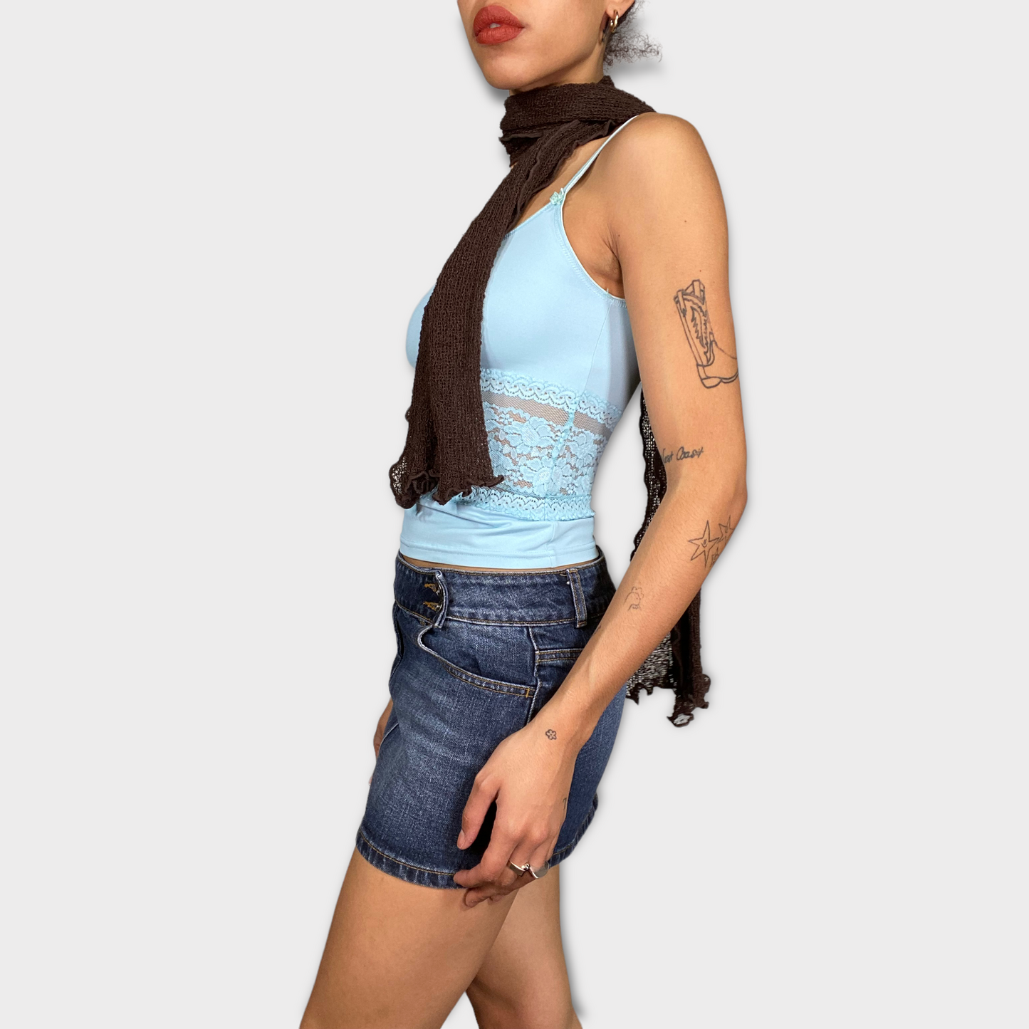 Vintage 90's Classic Dark Wash Denim Mini Skirt (XS/S)