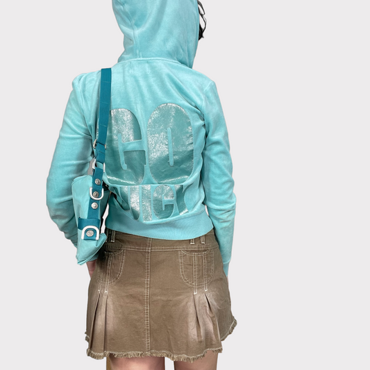 Vintage 2000's Juicy Couture turquoise Zip Up Hoodie (M)