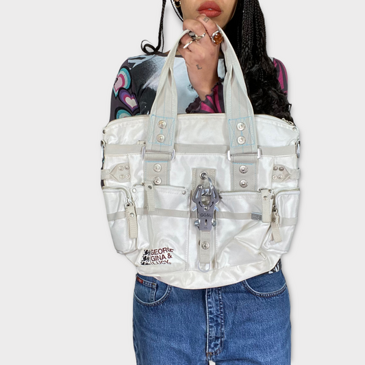 Vintage 2000's George Gina and Lucy White Shoulder Bag