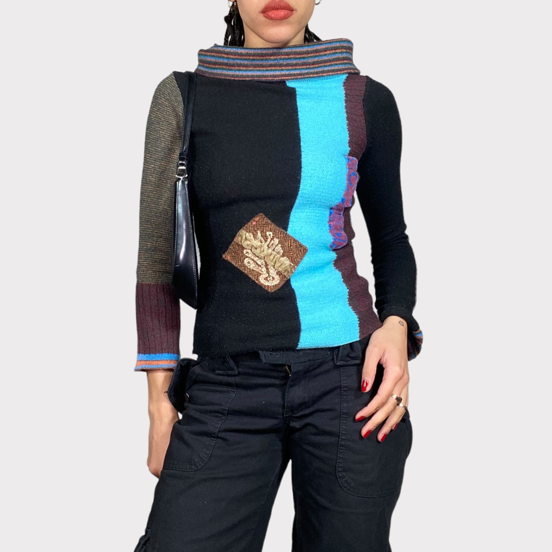 Vintage 2000's Save The Queen Funky Knit Top (S)