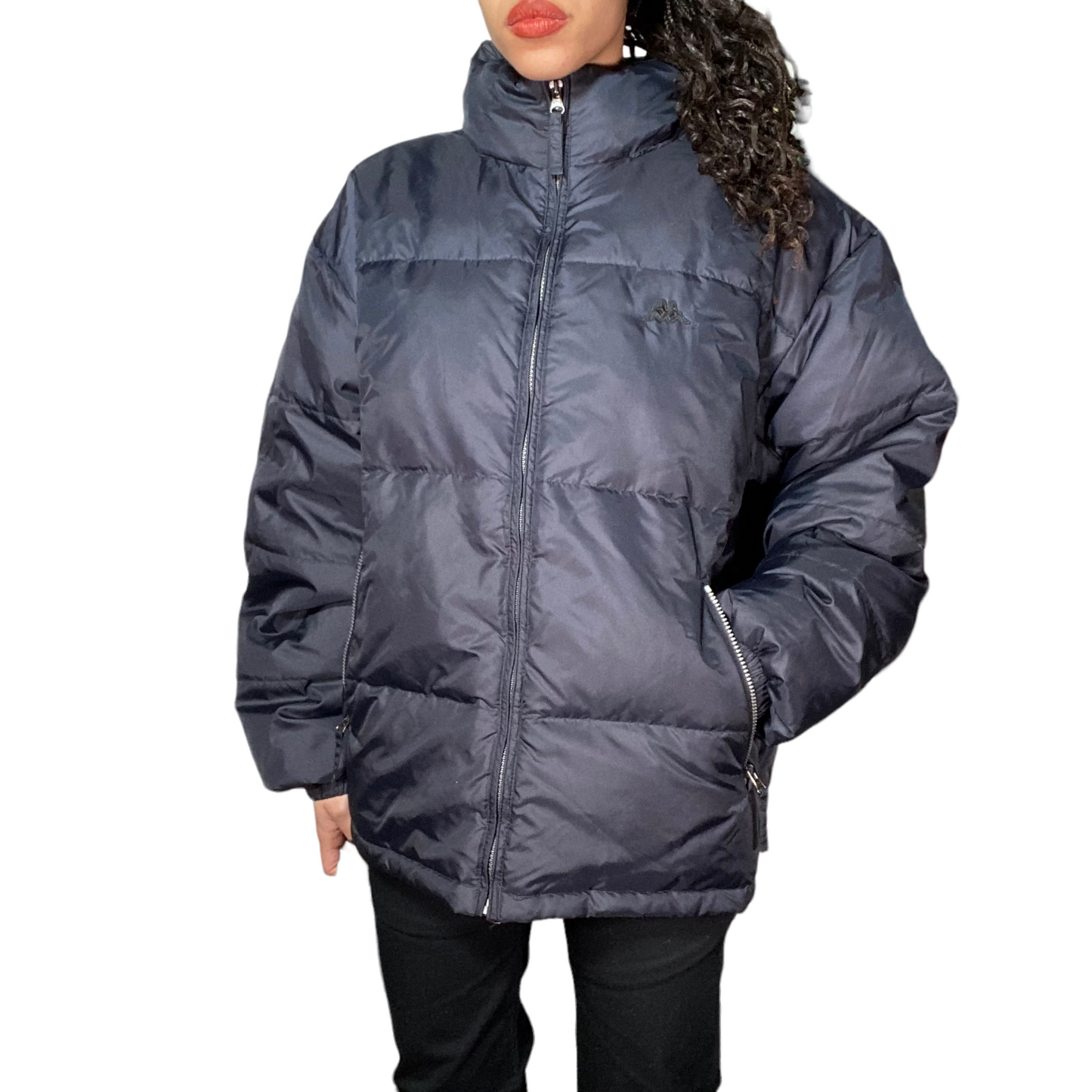 Vintage 90's Kappa Black Winter Puffer Jacket (M)