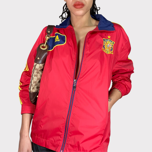 Vintage 2000's Archive Adidas Red Spain Windbreaker Jacket (L)