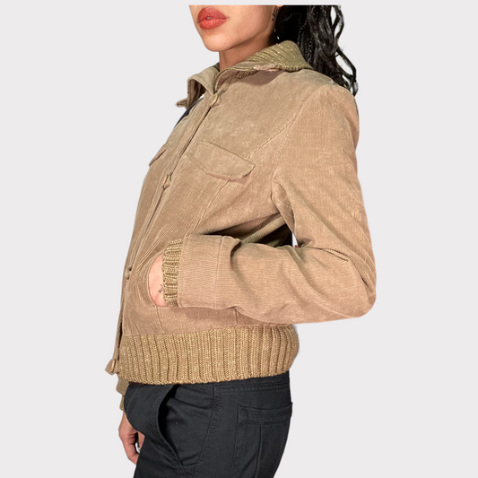 Vintage 90's Gilmore Girls Light Brown Cord Jacket (S)