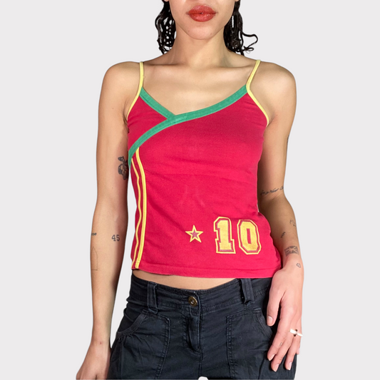 Vintage 2000's Football Core Portugal Top with Back Print (S)
