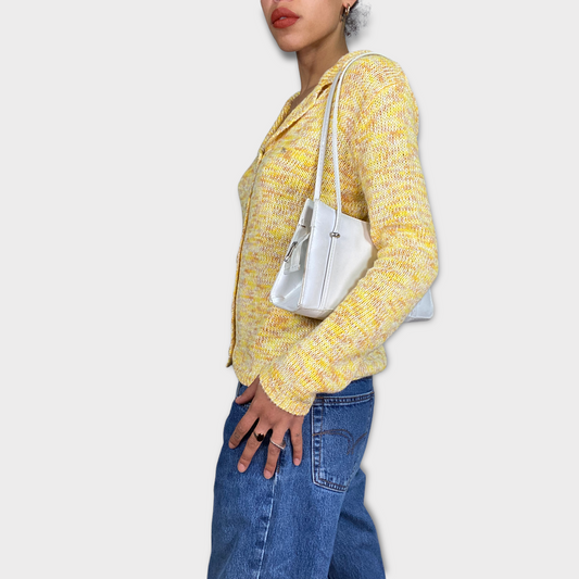 Vintage 90's Gilmore Girls Yellow Chunky Knit Cardigan (S/M)