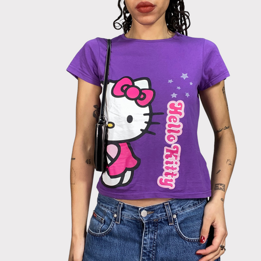 Vintage 90's Skater Purple Hello Kity Shirt (S/M)