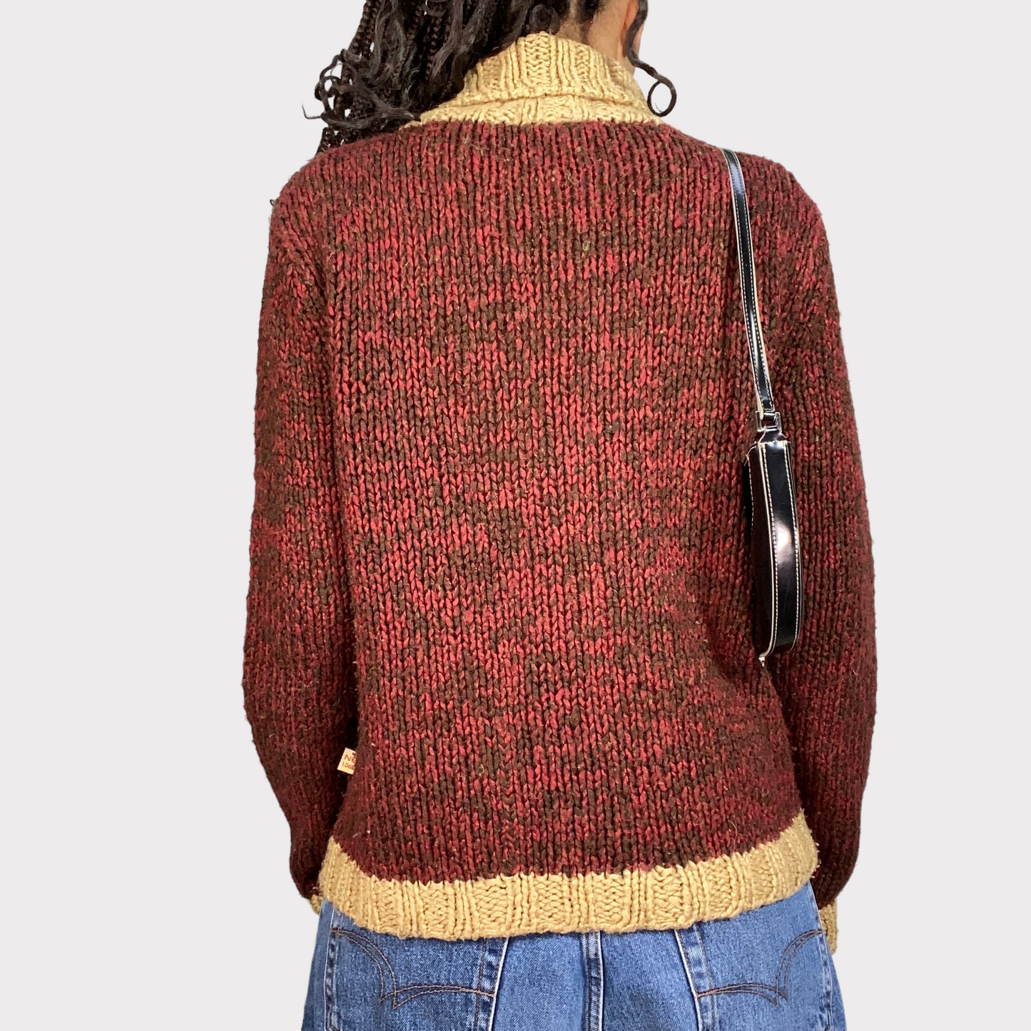 Vintage 90's Gilmore Girls Brown Knit Sweater with 'N' Print (S/M)